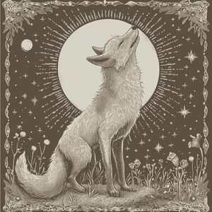✨Scarf 🐺Wolf Moon Graphic Square Scarf | Celestial Boho Gothic